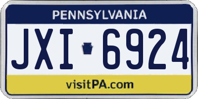 PA license plate JXI6924