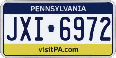 PA license plate JXI6972