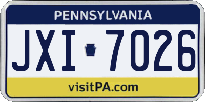 PA license plate JXI7026