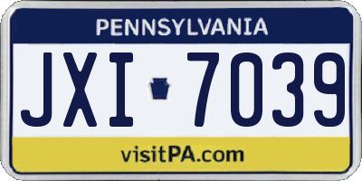 PA license plate JXI7039