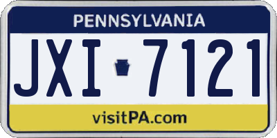 PA license plate JXI7121