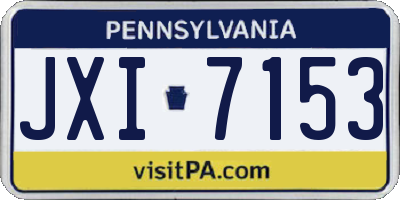 PA license plate JXI7153