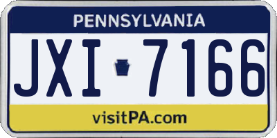 PA license plate JXI7166