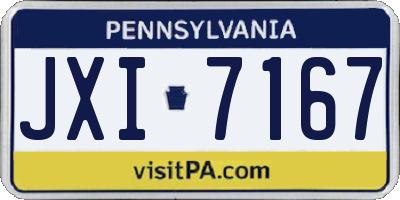 PA license plate JXI7167