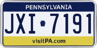PA license plate JXI7191