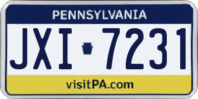 PA license plate JXI7231