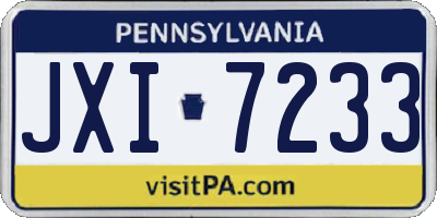 PA license plate JXI7233