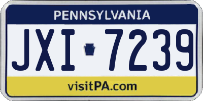 PA license plate JXI7239