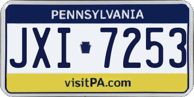 PA license plate JXI7253