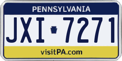 PA license plate JXI7271