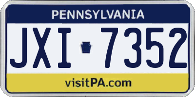 PA license plate JXI7352