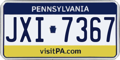 PA license plate JXI7367