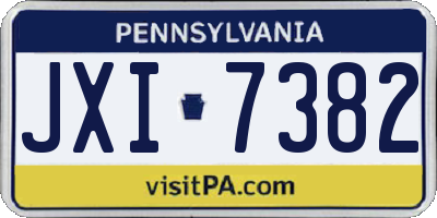 PA license plate JXI7382