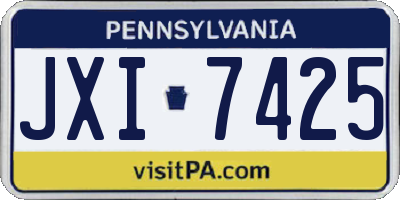 PA license plate JXI7425
