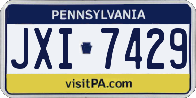 PA license plate JXI7429