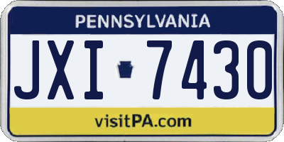 PA license plate JXI7430