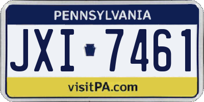 PA license plate JXI7461