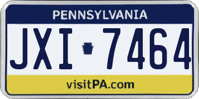 PA license plate JXI7464