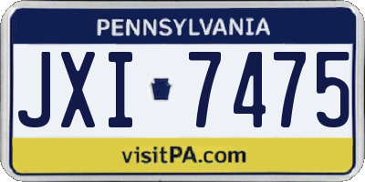 PA license plate JXI7475