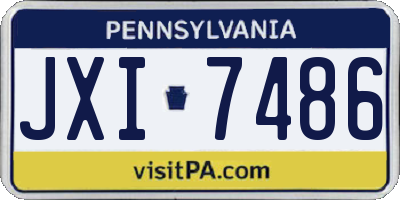 PA license plate JXI7486