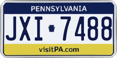 PA license plate JXI7488
