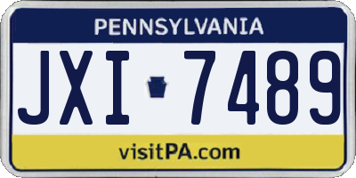 PA license plate JXI7489