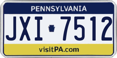 PA license plate JXI7512