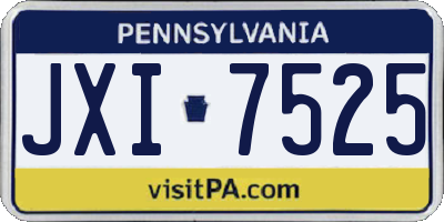 PA license plate JXI7525