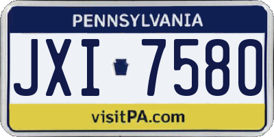 PA license plate JXI7580