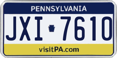 PA license plate JXI7610