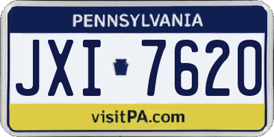 PA license plate JXI7620