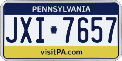 PA license plate JXI7657
