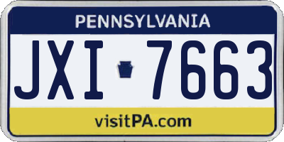 PA license plate JXI7663