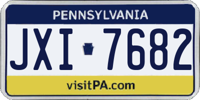 PA license plate JXI7682