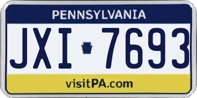 PA license plate JXI7693