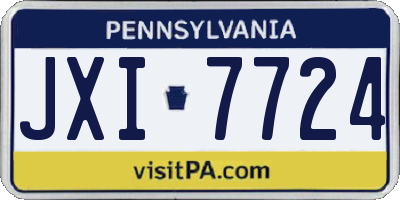 PA license plate JXI7724