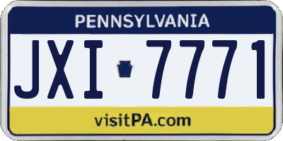PA license plate JXI7771