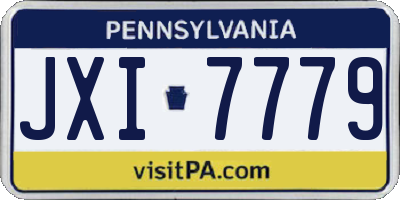 PA license plate JXI7779