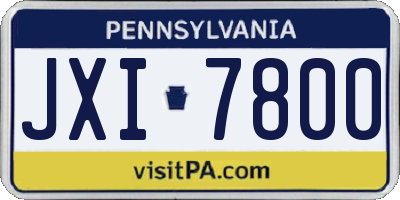 PA license plate JXI7800