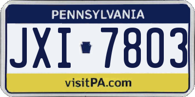 PA license plate JXI7803