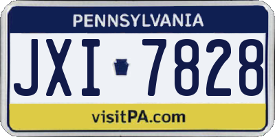 PA license plate JXI7828