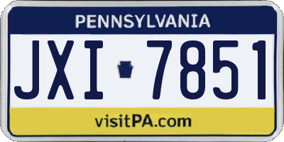 PA license plate JXI7851