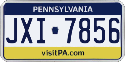 PA license plate JXI7856