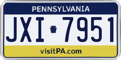 PA license plate JXI7951