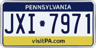 PA license plate JXI7971