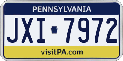 PA license plate JXI7972