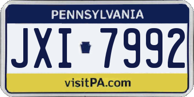 PA license plate JXI7992