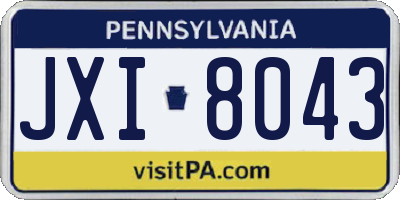 PA license plate JXI8043