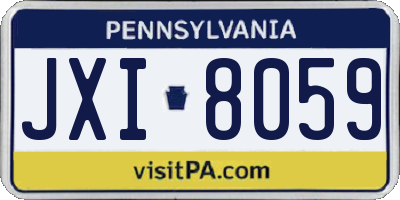 PA license plate JXI8059