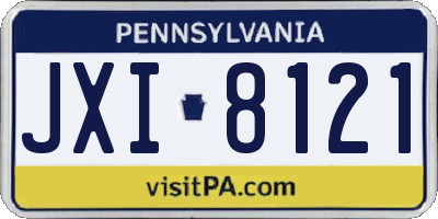 PA license plate JXI8121